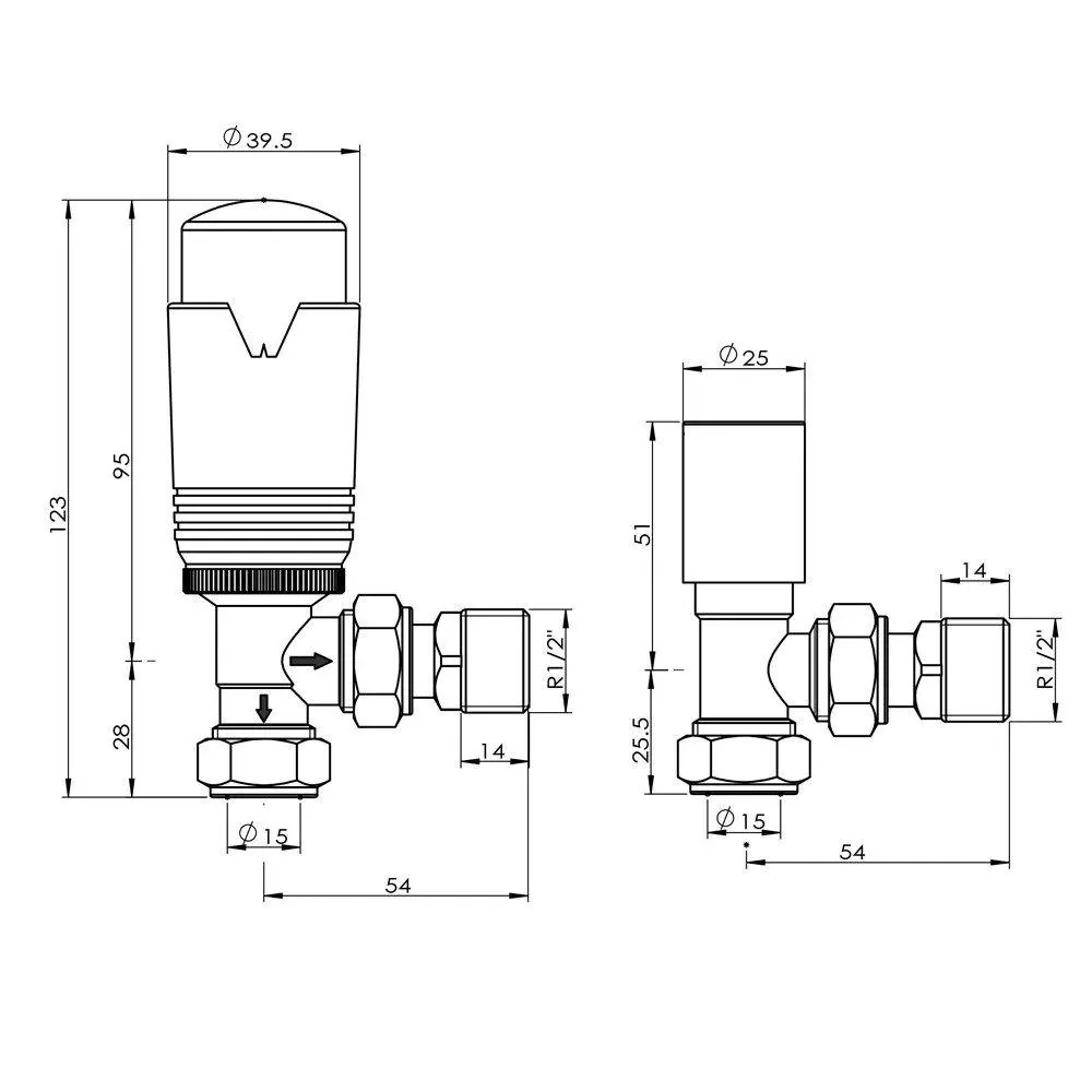 radiator valve 1/2 15mm 