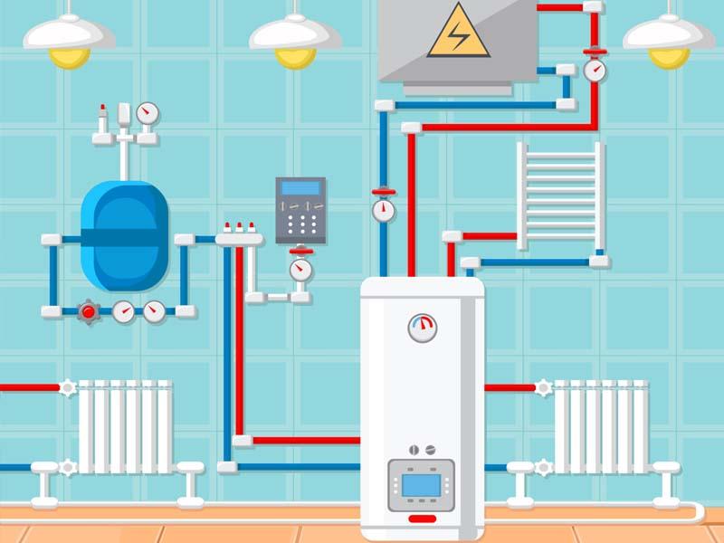 How does water travel through a modern column radiator?