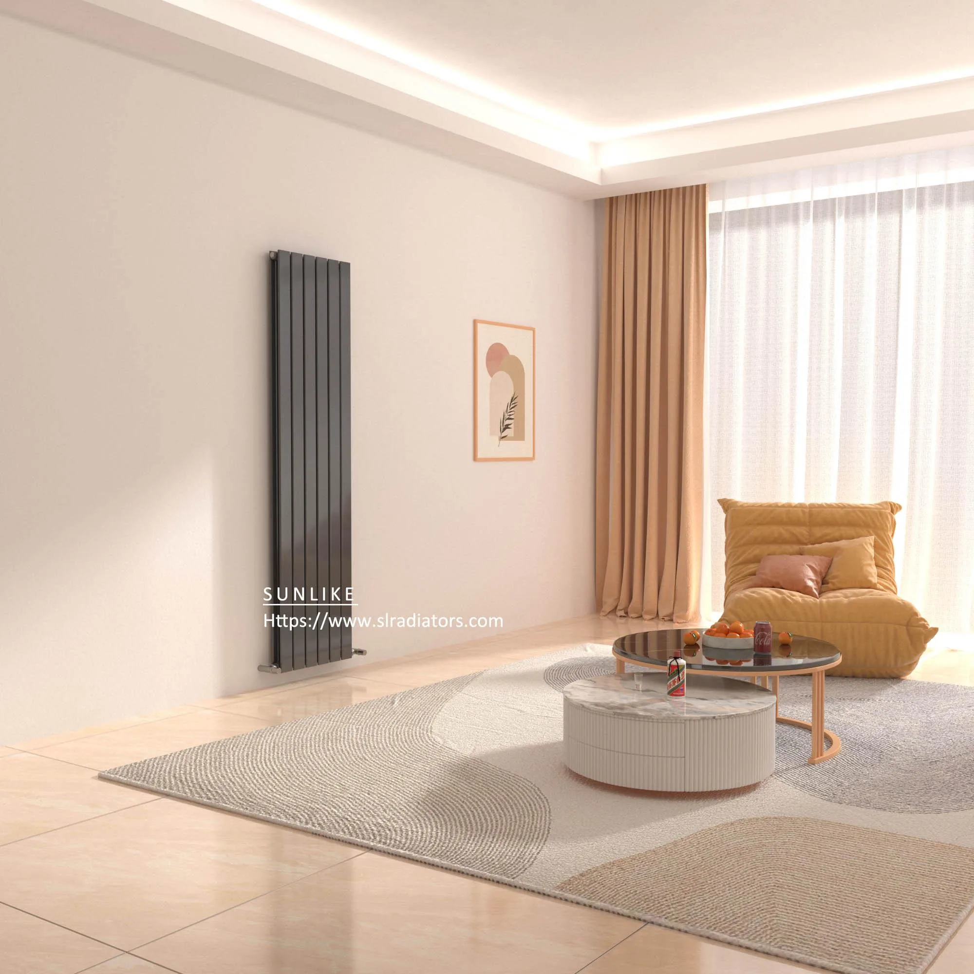 Anthracite Designer Radiator Vertical Flat Panel Column Rads