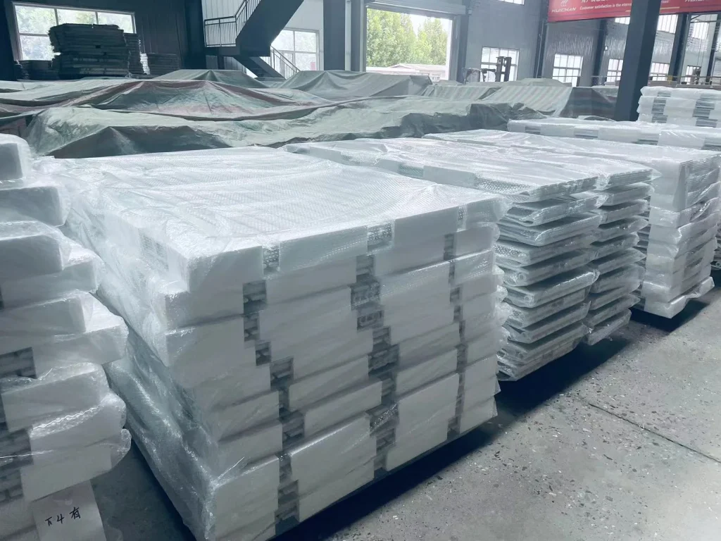 Packed radiators ready for international shipment