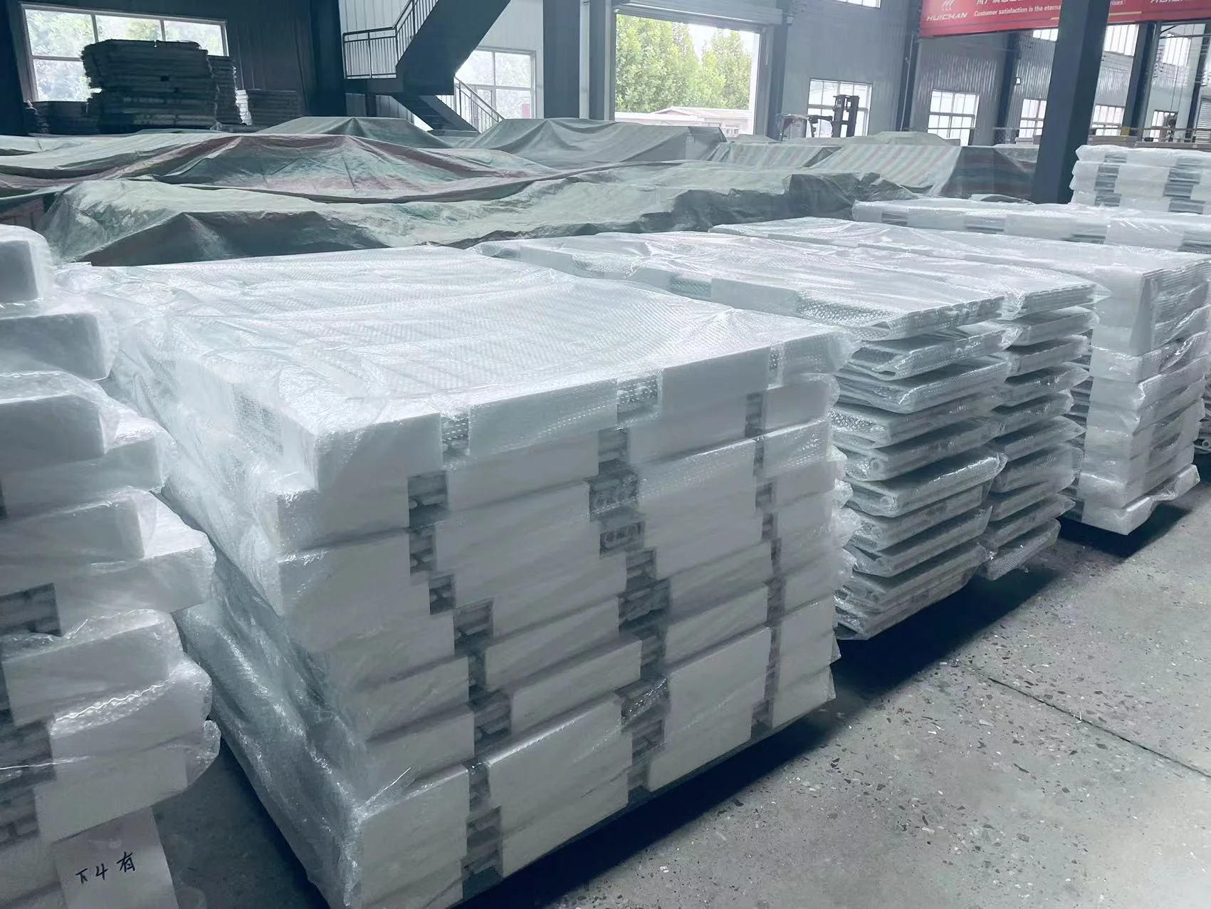 Packed radiators ready for international shipment