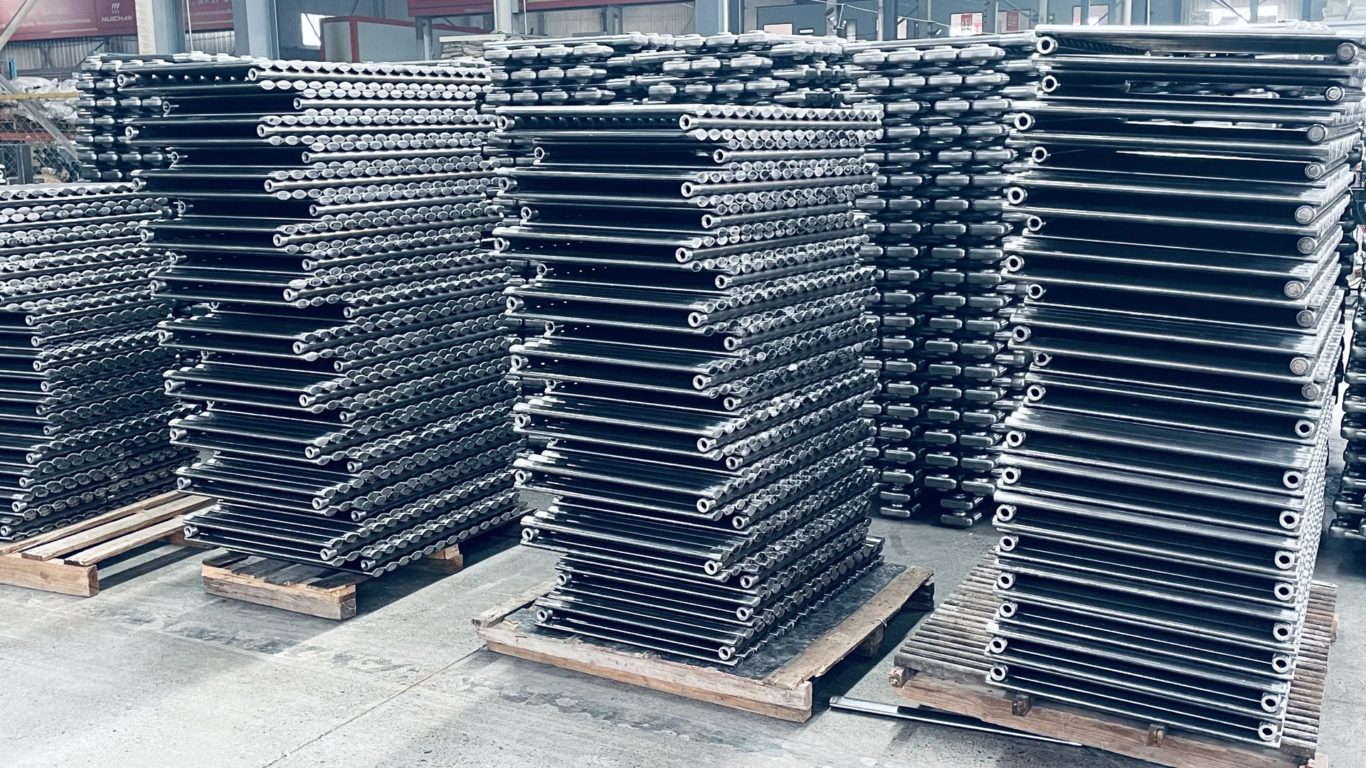 Radiators organised in the SUNLIKE factory production and storage area