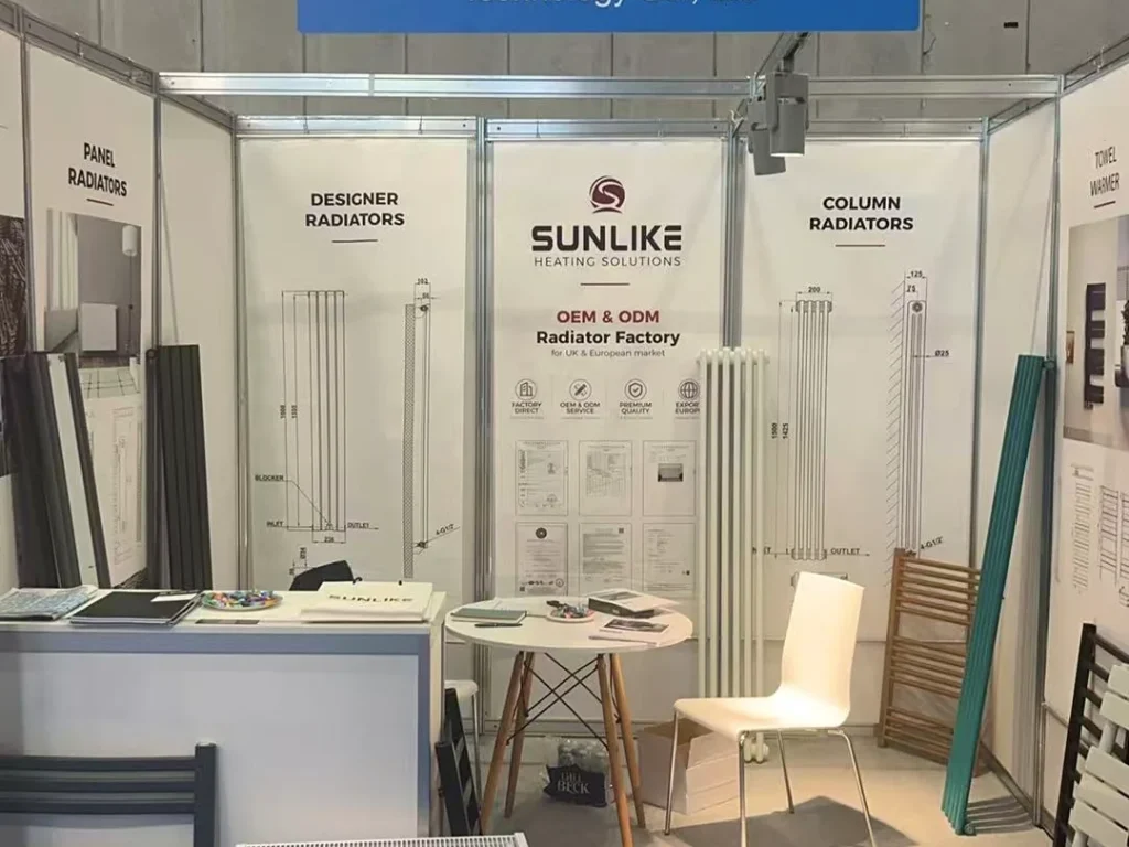 SUNLIKE radiator booth at the InstallerSHOW in the UK